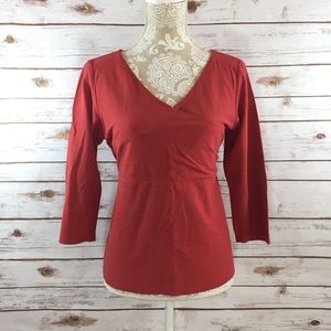 Eileen Fisher | Cross Over 3/4 Sleeve Blouse